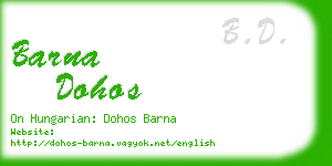 barna dohos business card